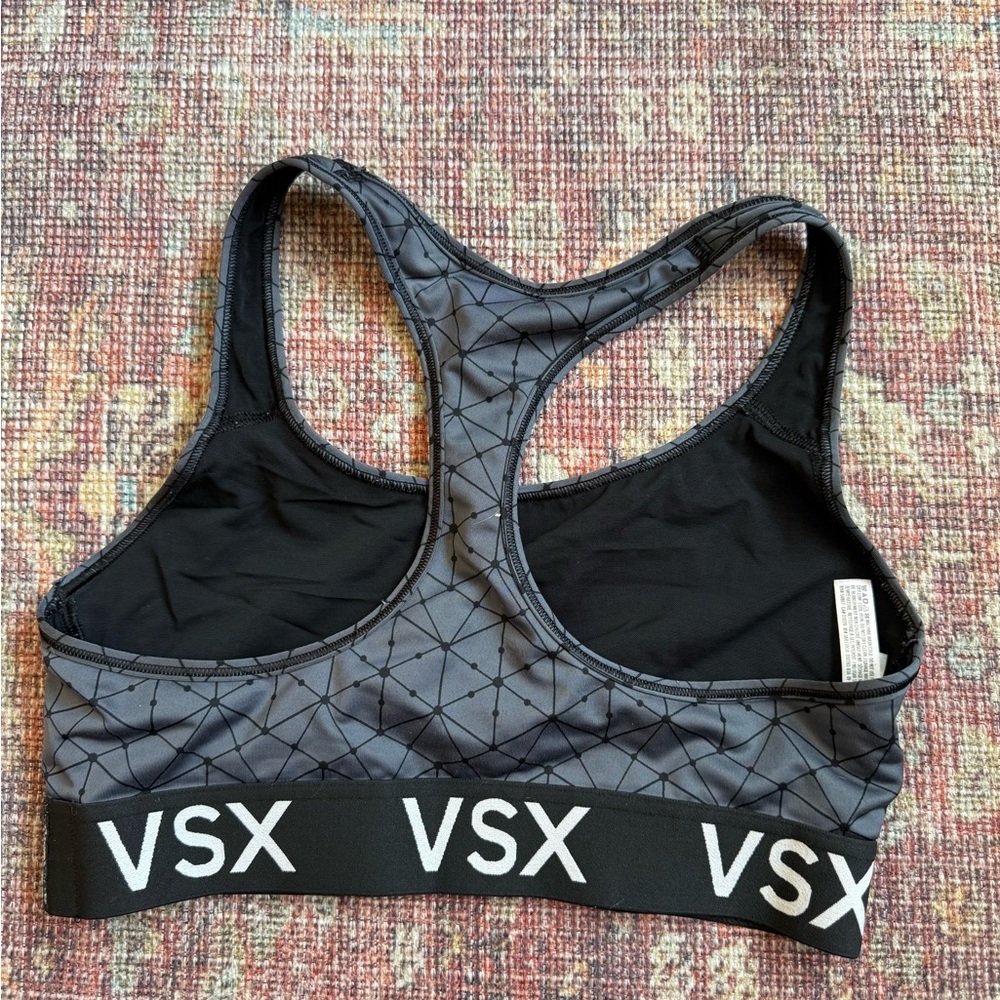 VSX Women's Gray Black Geometric Womens Medium Sports Bra - Picture 4 of 6